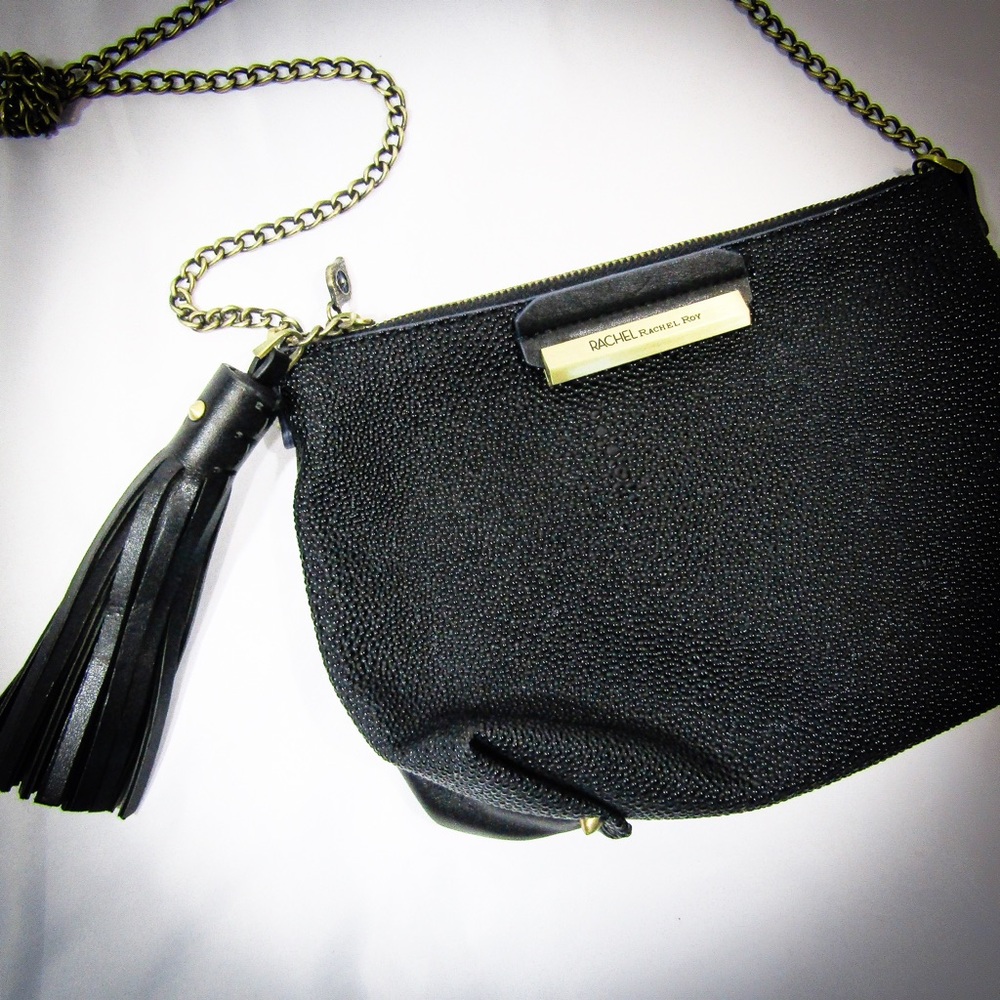 Rachel Roy Faux Leather & Chain Strap Purse